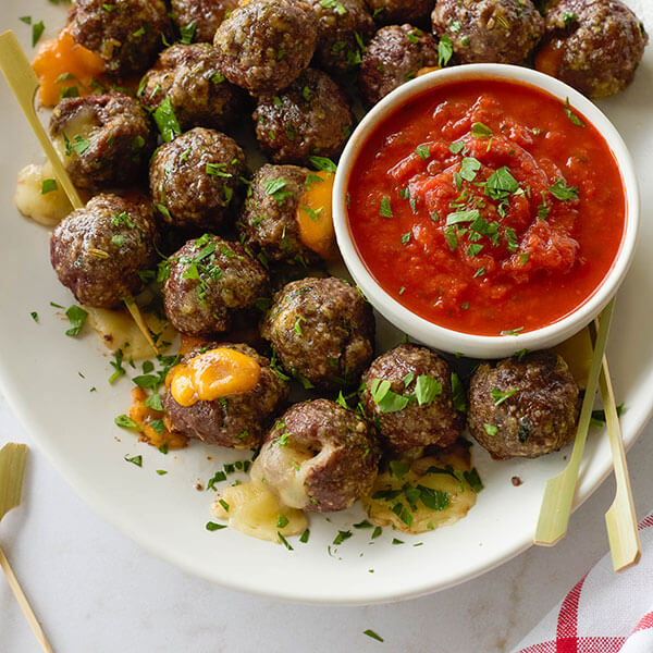 Cheese-Stuffed Appetizer Meatballs