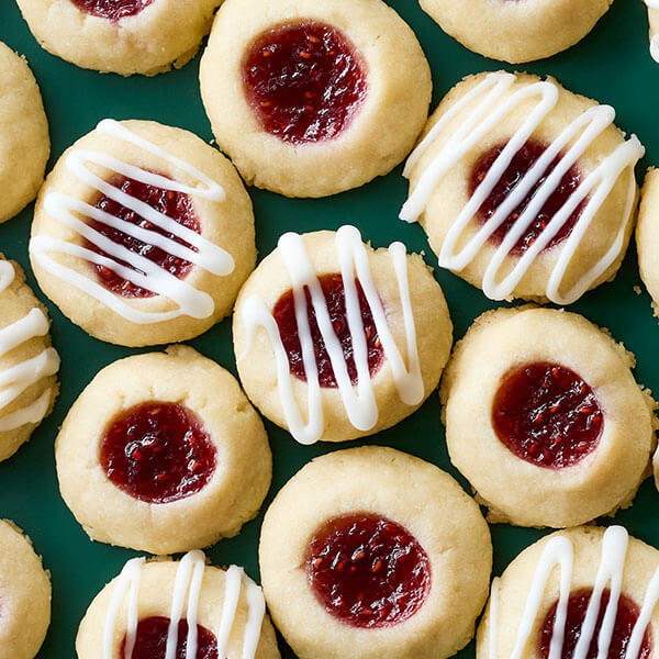 Raspberry Almond Shortbread Thumbprints