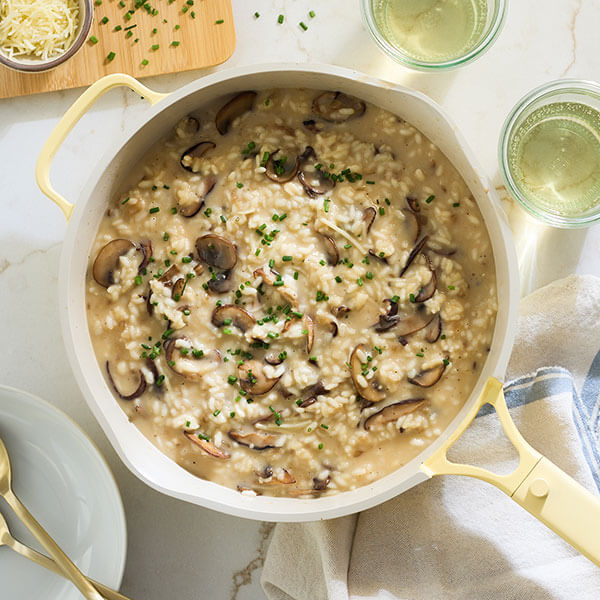 Oven Baked Creamy Mushroom Risotto