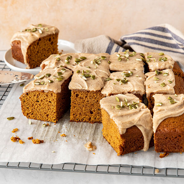 Pumpkin Snacking Cake with Brown Butter Frosting