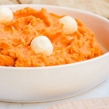 Hot Honey Butter Mashed Sweet Potatoes