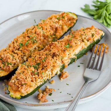 Italian Sausage Stuffed Zucchini
