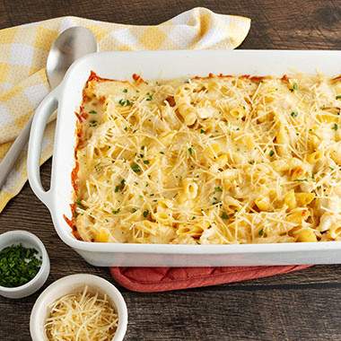 Shortcut Chicken Alfredo Bake