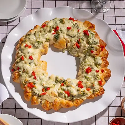Broccoli Cheese Pull-Apart Wreath