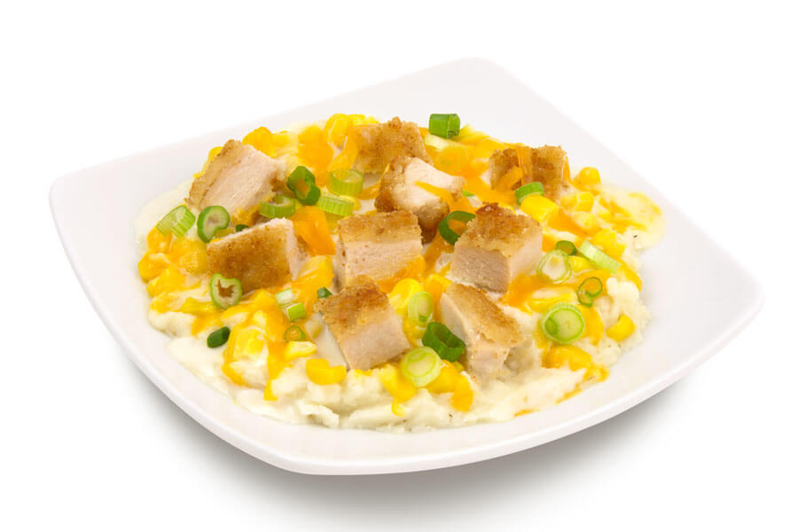 chicken mashed potato corn bowl