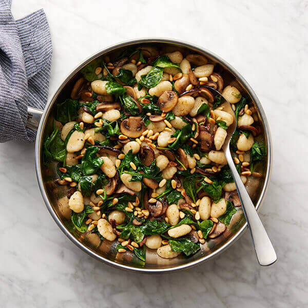 Browned Butter Gnocchi with Mushrooms & Spinach
