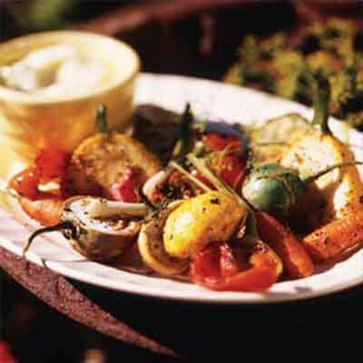 Grilled Vegetables with Dill Mayonnaise