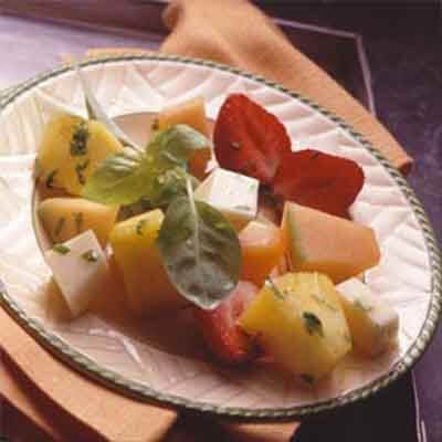 Fruit Cheese Salad with Orange Basil Vinaigrette