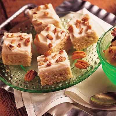 Banana Bars with Toasted Pecan Frosting