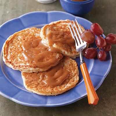 Multi-Grain Pancakes with Peanut Butter Maple Spread