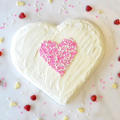 Raspberry-Filled Heart Cake