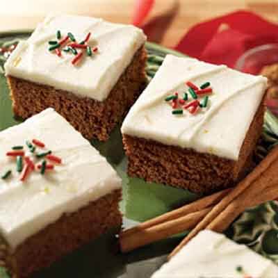 Gingerbread Bars with Orange Frosting