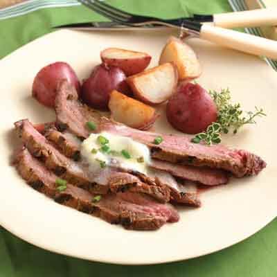 Flank Steak with Horseradish Butter