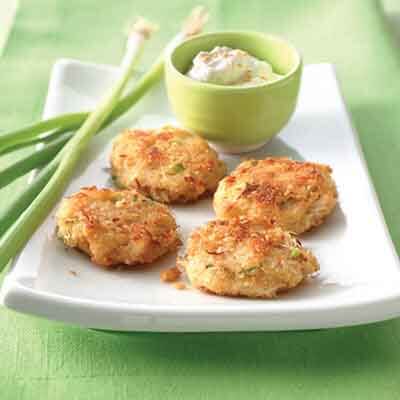 Asian Crab Cakes with Sesame Sour Cream Image 