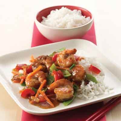 Asian Shrimp with Pea Pods & Bell Peppers