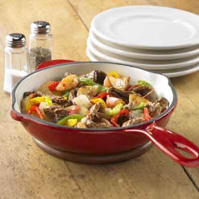 Skillet Beef With Potatoes & Peppers  