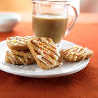 Glazed Chai Shortbread Cookies