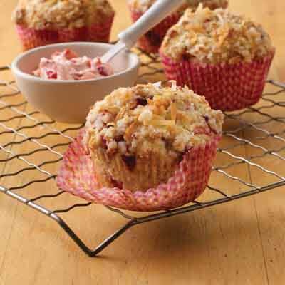 Coconut Streusel Muffins with Strawberry Butter