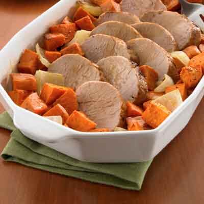 Maple Drizzled Pork Tenderloin & Sweet Potatoes