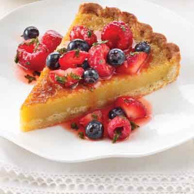 Almond Custard Tart with Berry Compote