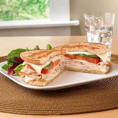 Lighten Up Turkey Tomato Basil Grilled Cheese