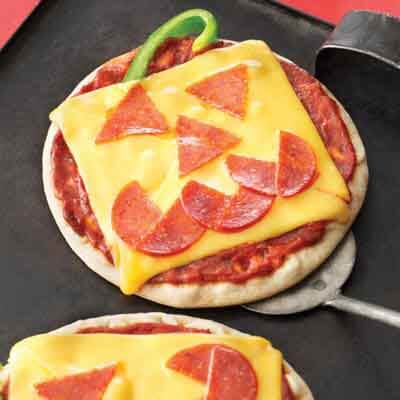 Jack-O'-Lantern Pizzas