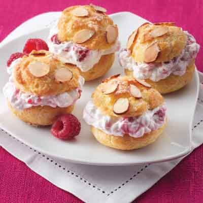 Mini Raspberry Almond Cream Puffs