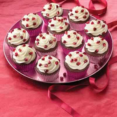 Chocolate Pomegranate Cupcakes
