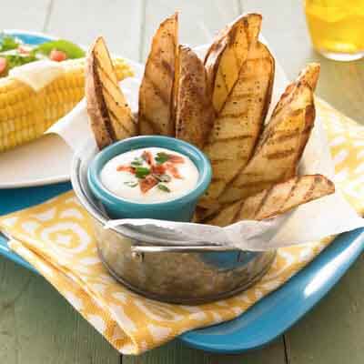 Grilled Cottage Fries with Bacon Cheese Dip
