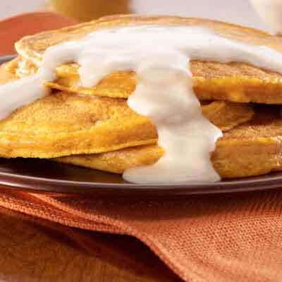 Pumpkin Pancakes with Maple Cream