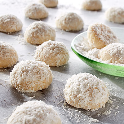 Coconut Macadamia Snowball Cookies
