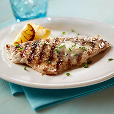 Grilled Fish with Grilled Lemon