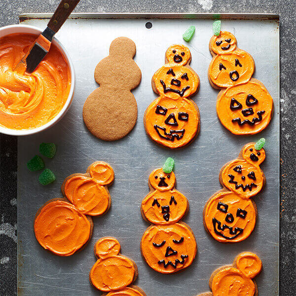 Stacked Jack-O'-Lantern Butter Cookies