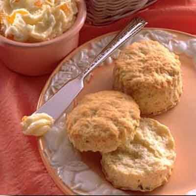 Flaky Rosemary Biscuits with Peach Butter