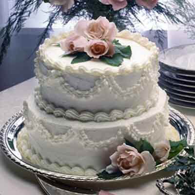 Raspberry-Laced Wedding Cake