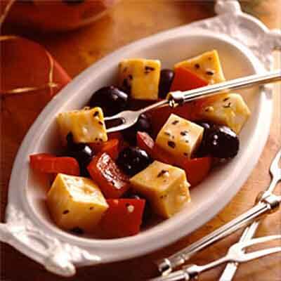Marinated Cheese with Peppers & Olives