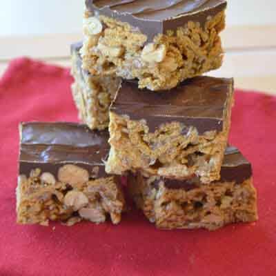Chocolate-Topped Crunchy Cereal Bars