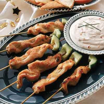 Spicy Skewered Chicken with Peanut Dip Recipe