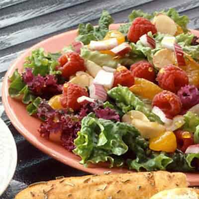 Mixed Green Salad with Orange Raspberry Dressing