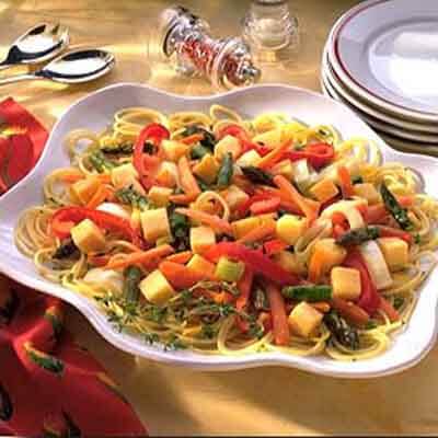 lemon thyme roasted vegetables with pasta