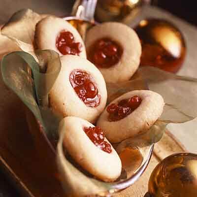 Cranberry Almond Shortbread Thumbprints
