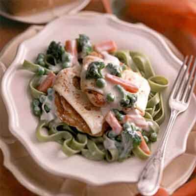 Chicken Medallions with Alfredo Vegetables Image 