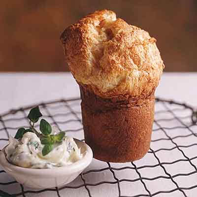 Oat Bran Popovers with Herb Butter