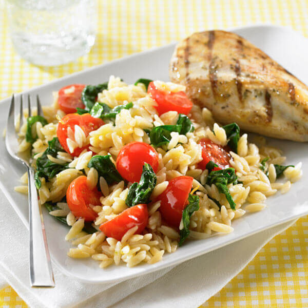 Creamy Orzo with Spinach