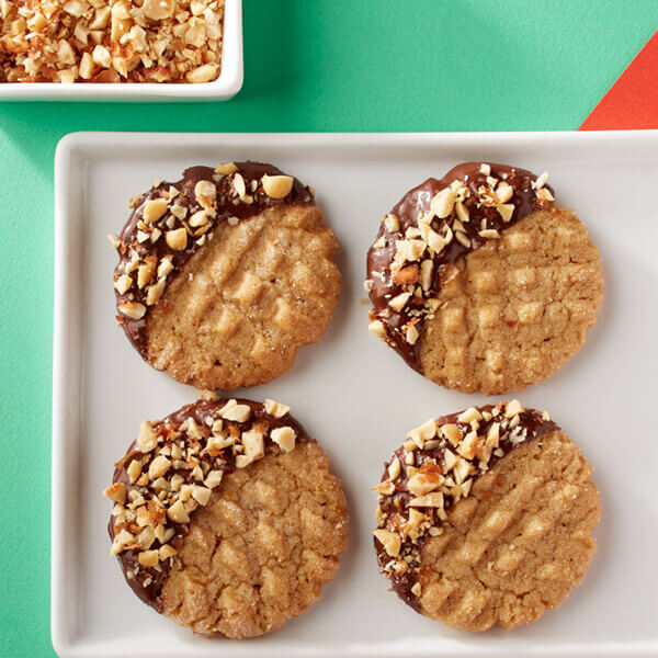 Chocolate-Dipped Peanut Butter Cookies