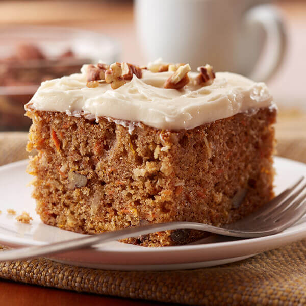 Carrot cake with lime icing