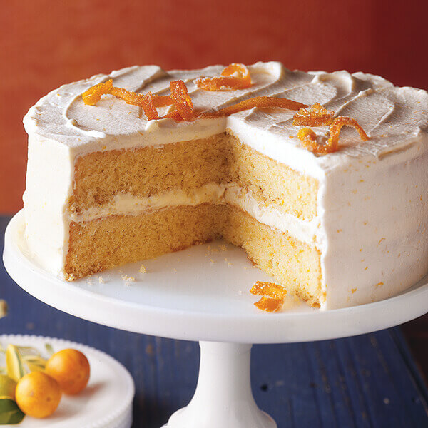 Pistachio Layer Cake with Orange Cream Frosting