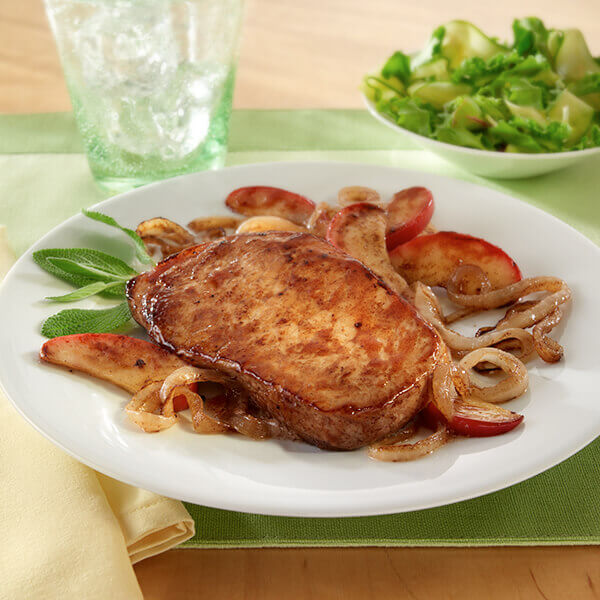 Pork Chops with Caramelized Onions & Apples