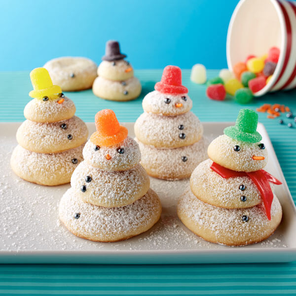Powdered Sugar Snowmen Cookies
