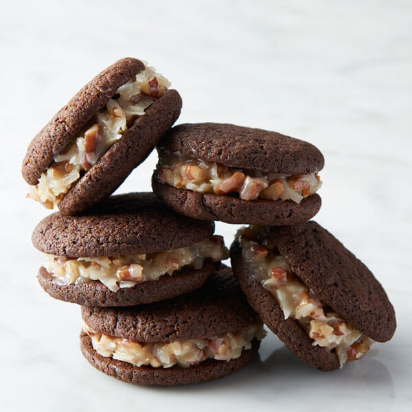 Chocolate shop sandwich cookies